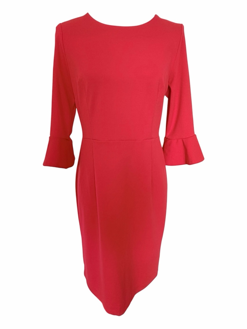 Shelby & Palmer Red 3/4 Bell Sleeve Sheath Dress Size 10